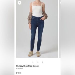 Citizens of Humanity Chrissy High-Rise Skinny Jeans Dark Blue Black Size 27 EUC